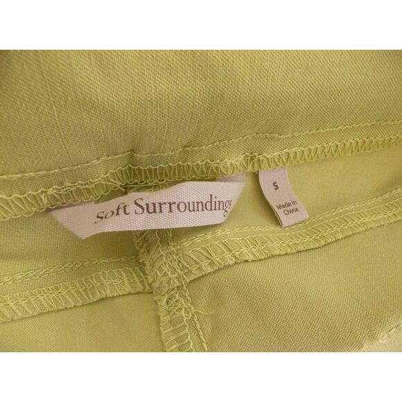 Soft Surroundings Chartreuse Women's Ankle Pants Size Small Fall Unique - Picture 4 of 4